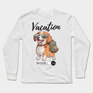 Vacation Mode ON Cute Dog Long Sleeve T-Shirt